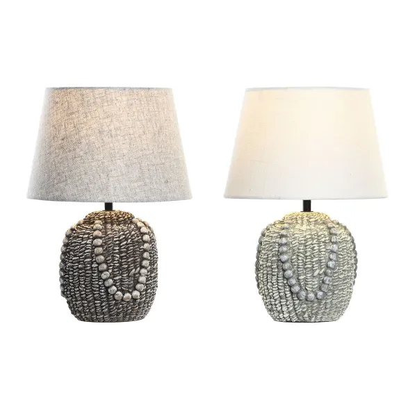Pöytälamppu DKD Home Decor Musta Kangas Polyesteri Vihreä Kivitavara 220 V 50 W (24 x 24 x 34 cm) (2 osaa)