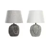 Desk lamp DKD Home Decor Black Cloth Polyester Green Stoneware 220 V 50 W (24 x 24 x 34 cm) (2 Units)