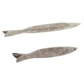 Galda rotājums DKD Home Decor Brūns Mango koks 74 x 12 x 4,5 cm (2 gb.)