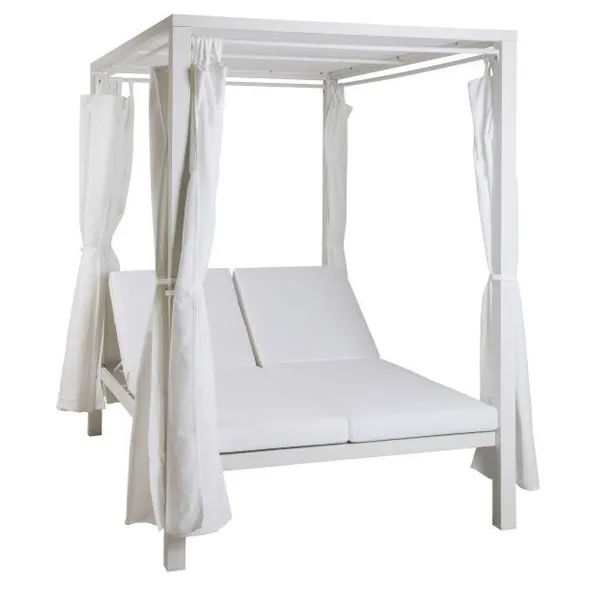 Dienas gulta dārzam DKD Home Decor Balts Alumīnijs (148 x 188 x 205 cm)