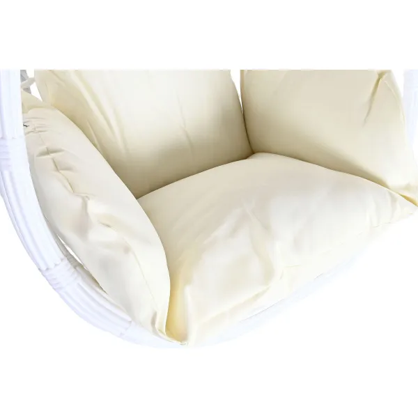 Piekares dārza krēsls DKD Home Decor 90 x 70 x 110 cm Metāls sintētiska rotangpalma Balts