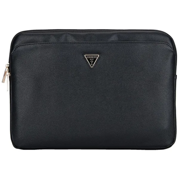 Guess Grained Zipper Pocket Triangle Logo Sleeve - Laptop Sleeve 14" (black)