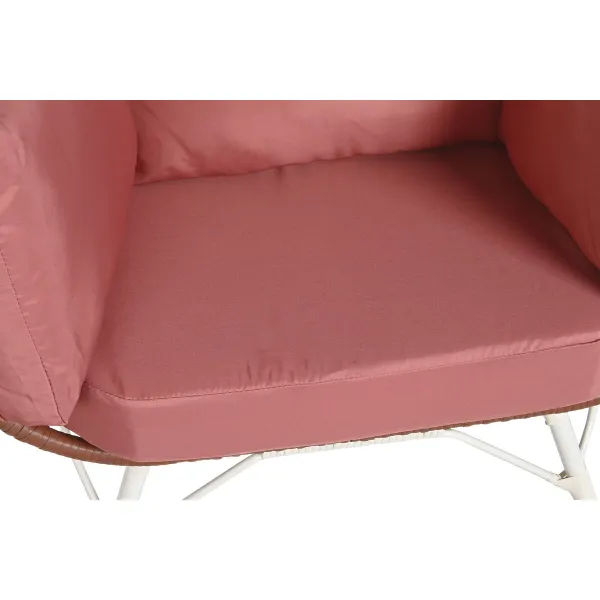 Dārza dīvāns DKD Home Decor 99 x 71 x 147 cm Metāls Terakota sintētiska rotangpalma Balts