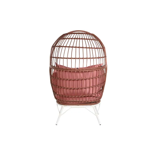 Dārza dīvāns DKD Home Decor 99 x 71 x 147 cm Metāls Terakota sintētiska rotangpalma Balts