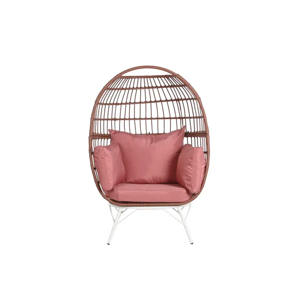 Puutarhasohva DKD Home Decor 99 x 71 x 147 cm Metalli Terrakotta synteettinen rottinki Valkoinen