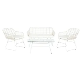 Sodo baldai DKD Home Decor Balta 124 x 74 x 84 cm (4 Dalys)