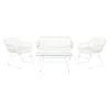 Garden furniture DKD Home Decor White 124 x 74 x 84 cm (4 Pieces)