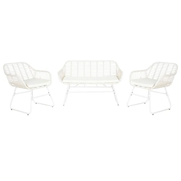 Garden furniture DKD Home Decor White 124 x 74 x 84 cm (4 Pieces)