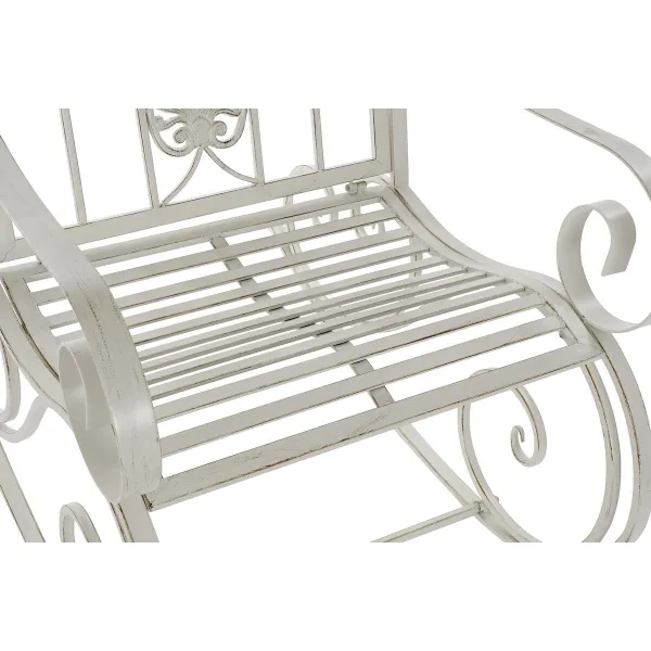 Siūbuojanti kėdė DKD Home Decor Metalinis Aliuminis Balta (63 x 89 x 92 cm)