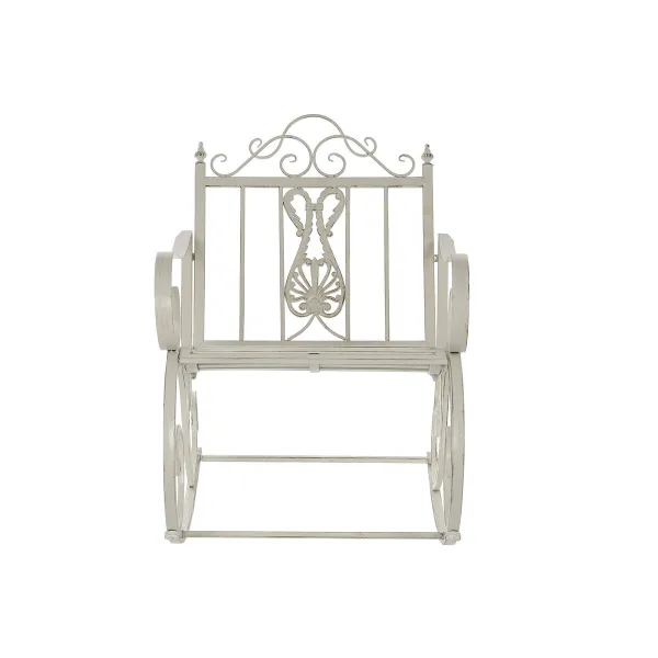 Siūbuojanti kėdė DKD Home Decor Metalinis Aliuminis Balta (63 x 89 x 92 cm)