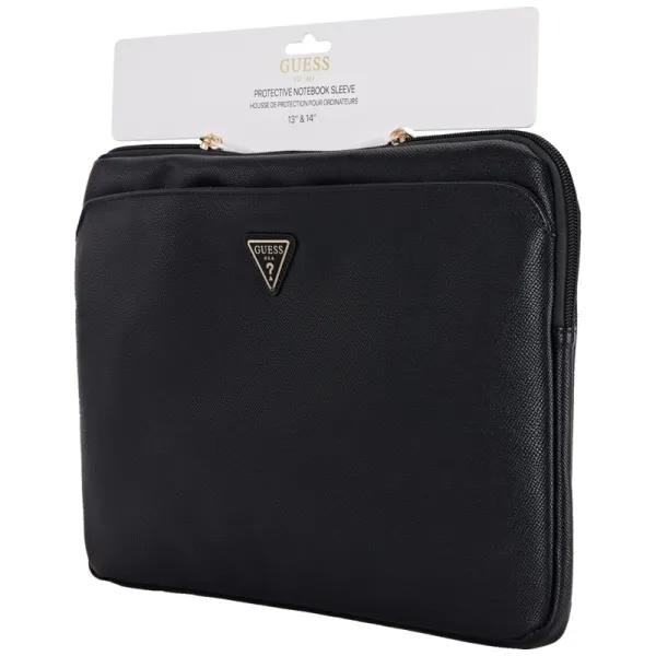 Guess Grained Zipper Pocket Triangle Logo Sleeve - Laptop Sleeve 14" (black)