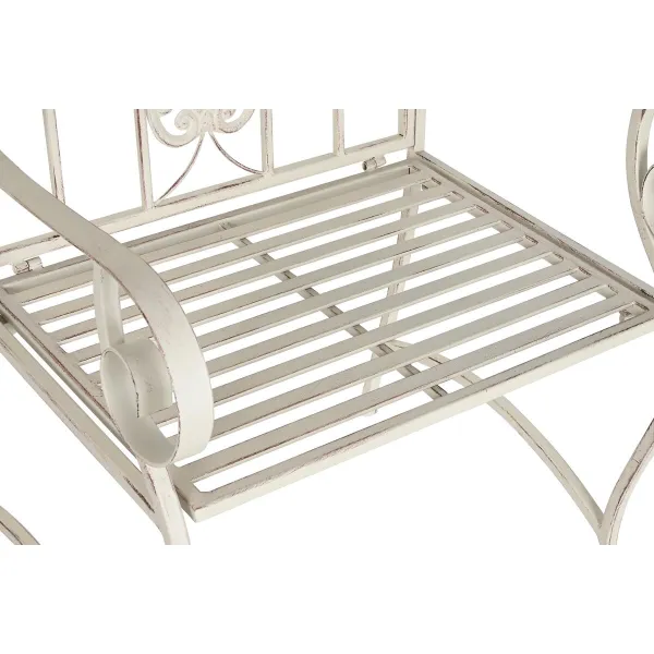 Garden chair DKD Home Decor White Metal 63,5 x 52 x 98 cm