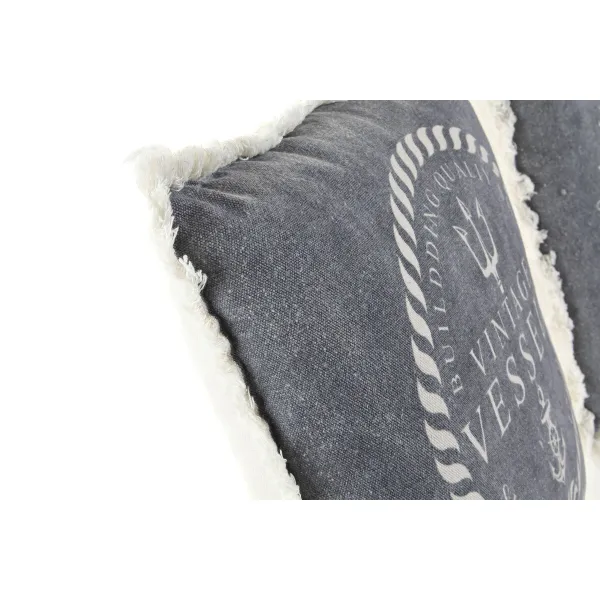 Pagalvėlė DKD Home Decor Mėlyna Balta Kutai Viduržemio Tamsiai mėlyna 45 x 10 x 45 cm (2 vnt.)