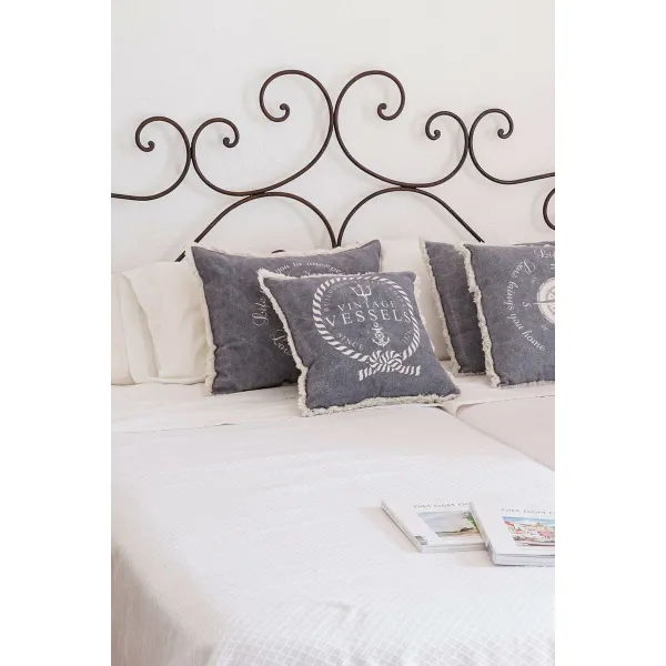 Tyyny DKD Home Decor Sininen Valkoinen Hapsu Välimeren Laivasto 45 x 10 x 45 cm (2 osaa)