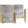 Kynttilä DKD Home Decor Harmaa Puu Ruskea Sementti Alumiini Vaha (10 x 10 x 12 cm) (2 osaa)