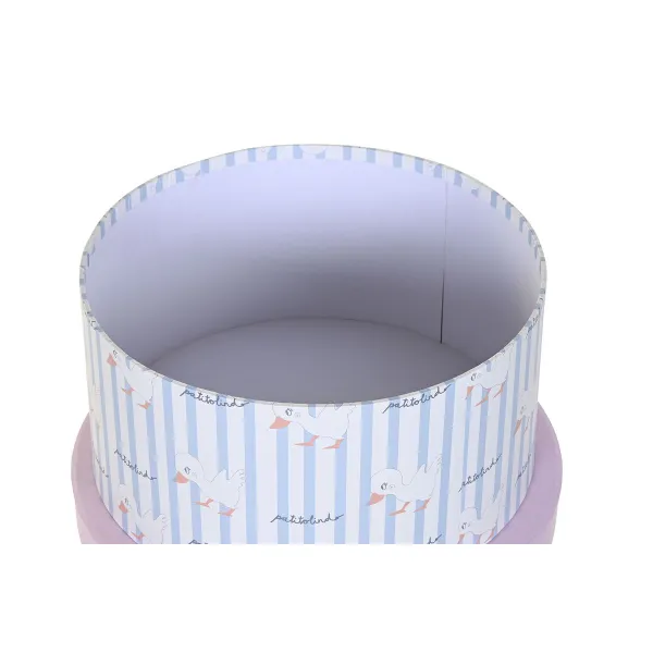 Набор штабелируемых органайзеров DKD Home Decor Синий Розовый Картон (37,5 x 37,5 x 18 cm)