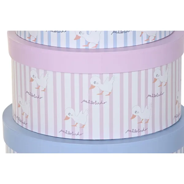 Набор штабелируемых органайзеров DKD Home Decor Синий Розовый Картон (37,5 x 37,5 x 18 cm)