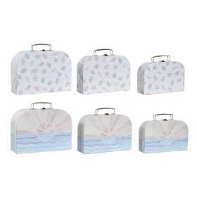 Набор декоративных ящичков DKD Home Decor Разноцветный Металл Картон 28 x 9,5 x 20 cm (2 штук)