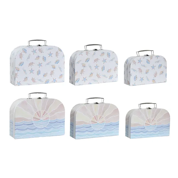 Koristerasiasetti DKD Home Decor Monivärinen Metalli Kartonki 28 x 9,5 x 20 cm (2 osaa)