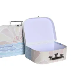 Набор декоративных ящичков DKD Home Decor Разноцветный Металл Картон 28 x 9,5 x 20 cm (2 штук)