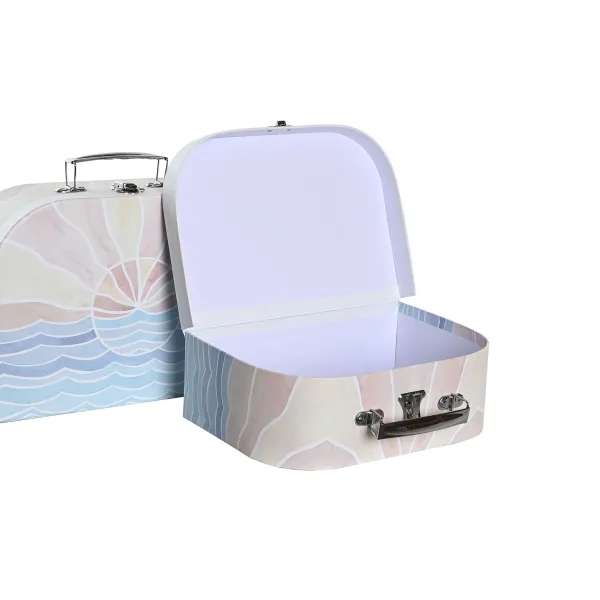 Koristerasiasetti DKD Home Decor Monivärinen Metalli Kartonki 28 x 9,5 x 20 cm (2 osaa)