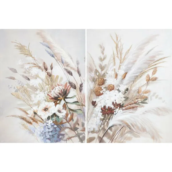 Canvas DKD Home Decor Pinewood Canvas 90 x 3,7 x 120 cm