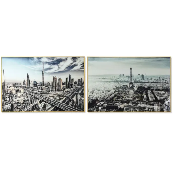 Maalaus DKD Home Decor Alumiini Kristalli 120 x 4 x 80 cm