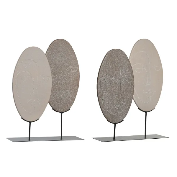 Dekoratyvinė figūrėlė DKD Home Decor Rusvai gelsva Šviesiai rudas Šiuolaikiškas 27 x 8 x 35,5 cm (2 vnt.)
