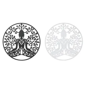Sienu dekors DKD Home Decor 100 x 1 x 100 cm Melns Buda Balts Austrumniecisks (2 gb.)