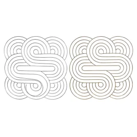 Sienu dekors DKD Home Decor Bronza Sudrabains Abstrakts Austrumniecisks 61 x 1 x 61 cm (2 gb.)