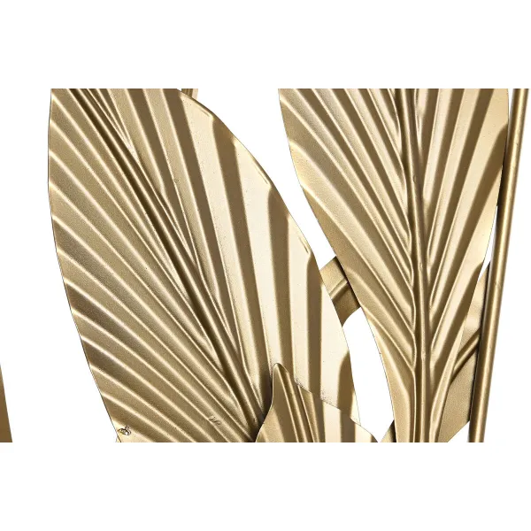 Wall Decoration DKD Home Decor Golden Tropical Leaf of a plant 80 x 2 x 80 cm