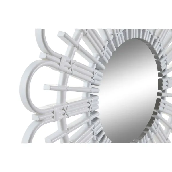 Wall mirror DKD Home Decor Scandi Crystal Natural White polypropylene (50 x 2,5 x 50 cm) (2 Units)