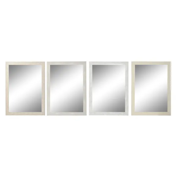 Настенное зеркало DKD Home Decor Слоновая кость 70 x 2 x 97 cm (4 штук)