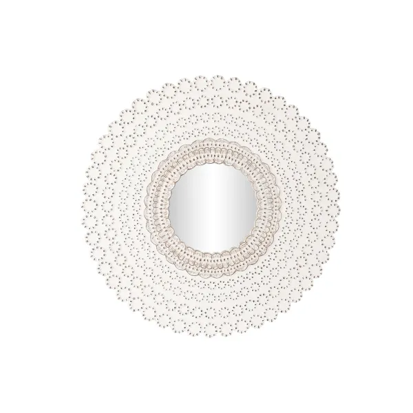 Sieninis veidrodis DKD Home Decor Balta Natūralus Indas Atskirtas 120 x 2,5 x 120 cm