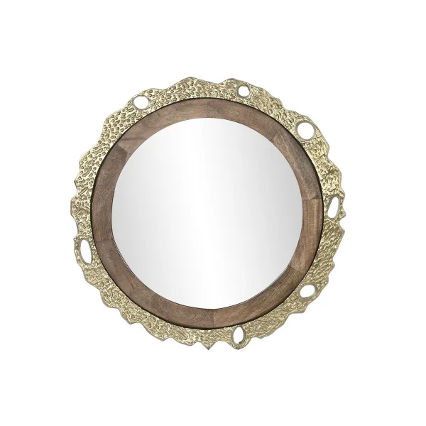 Настенное зеркало DKD Home Decor Коричневый Позолоченный 78,5 x 2,5 x 78,5 cm