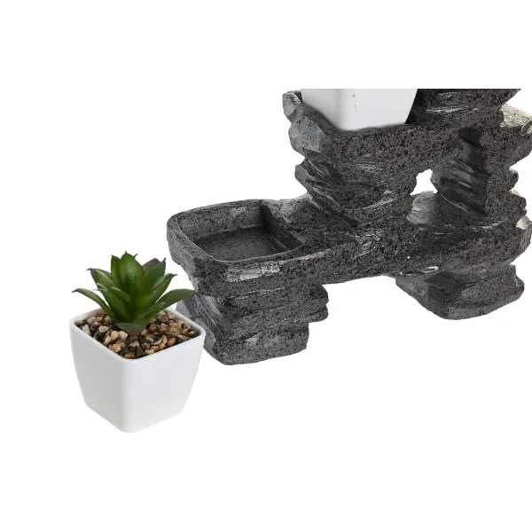 Koristehahmo DKD Home Decor Musta Kullattu Valkoinen Hartsi Munkki Itämainen (21 x 7,5 x 25 cm) (2 osaa)