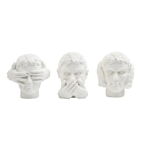 Decorative Figure DKD Home Decor White Neoclassical 14 x 11 x 14 cm (3 Units)
