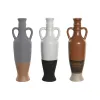 Maljakko DKD Home Decor Valkoinen Harmaa Terrakotta Posliini 9,6 x 9 x 28,6 cm 9,6 x 9 x 29 cm (3 osaa)