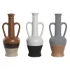 Vāze DKD Home Decor Balts Pelēks Terakota Porcelāns 12,7 x 12,5 x 30 cm (3 gb.)