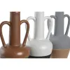 Vaza DKD Home Decor Balta Pilka Degtas molis Porcelianas 12,7 x 12,5 x 30 cm (3 vnt.)