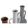 Vaza DKD Home Decor Balta Pilka Degtas molis Porcelianas 12,7 x 12,5 x 30 cm (3 vnt.)