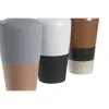 Vāze DKD Home Decor Balts Pelēks Terakota Porcelāns 13,3 x 11 x 27,3 cm 13,3 x 11 x 28 cm (3 gb.)