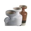 Maljakko DKD Home Decor Valkoinen Harmaa Terrakotta Posliini 13,3 x 11 x 27,3 cm 13,3 x 11 x 28 cm (3 osaa)