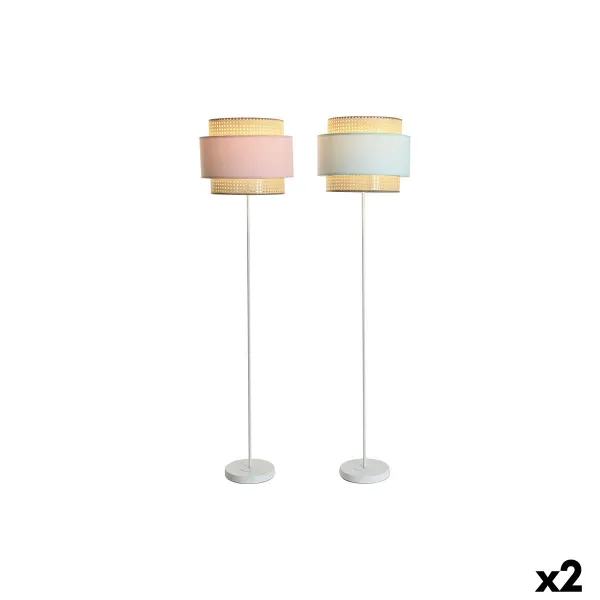 Lattialamppu DKD Home Decor 38 x 38 x 154 cm Pinkki Metalli Vihreä 220 V 50 W (2 osaa)