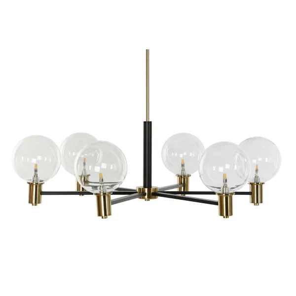 Pakabinamas apšvietimas DKD Home Decor 83 x 83 x 128 cm Stiklas Juoda Auksinis Metalinis 9 W