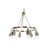 griestu gaismas DKD Home Decor 66 x 66 x 60 cm Stikls Bronza Metāls 40 W