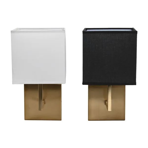 Sienas gaisma DKD Home Decor Balts Melns Bronza 50 W 220 V 15 x 19 x 27 cm 15 x 19 x 30 cm (2 gb.)