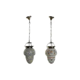 Pakabinamas apšvietimas DKD Home Decor Stiklas Metalinis Spalvotas 25 W 20 x 20 x 28 cm (2 vnt.)