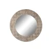 Sienas spogulis DKD Home Decor Balts Brūns Mandala Indietis Kails 76 x 4 x 76 cm