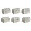 Lādīte DKD Home Decor Balts Bronza Alumīnijs Mango koks 7,5 x 5,3 x 5,3 cm (6 gb.)